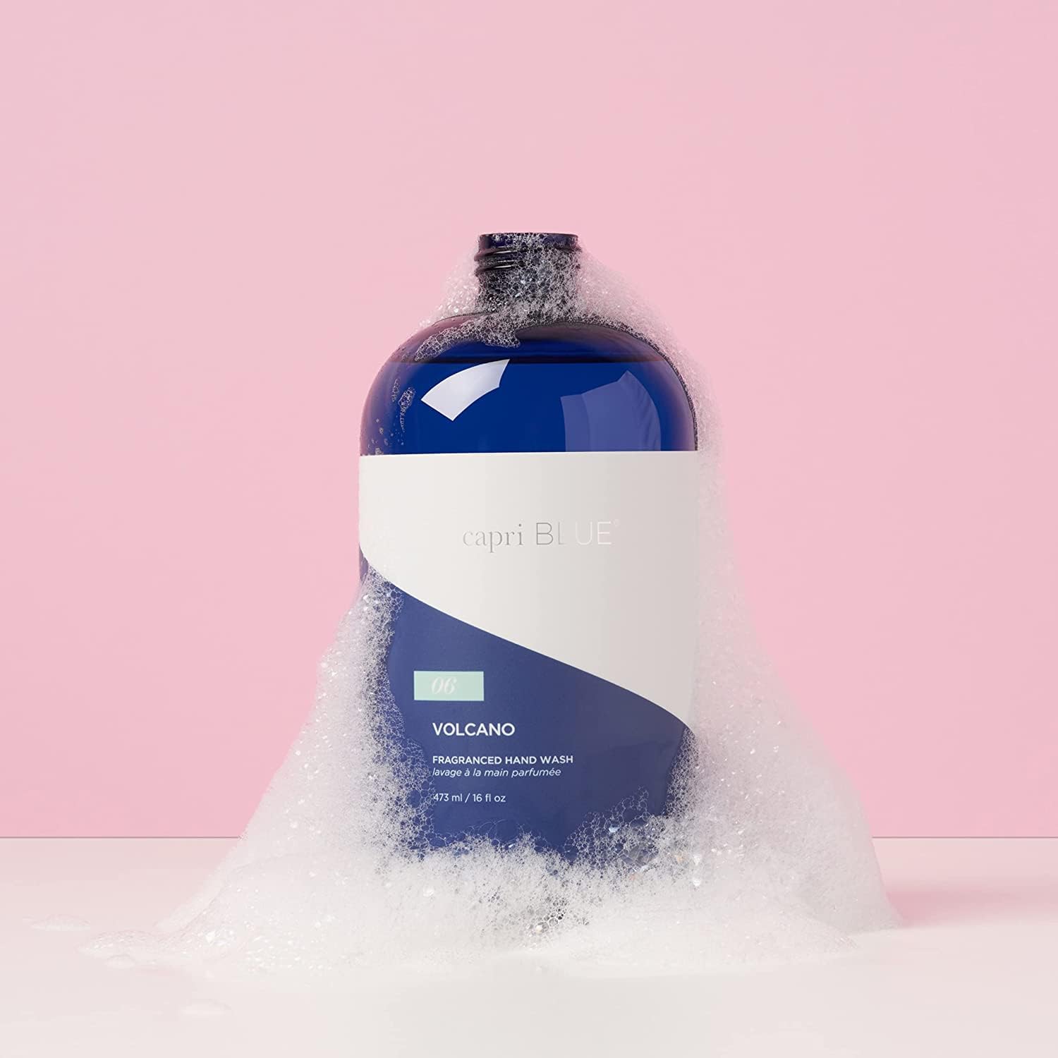 Capri Blue Volcano refill label detail showing vibrant fragrance.