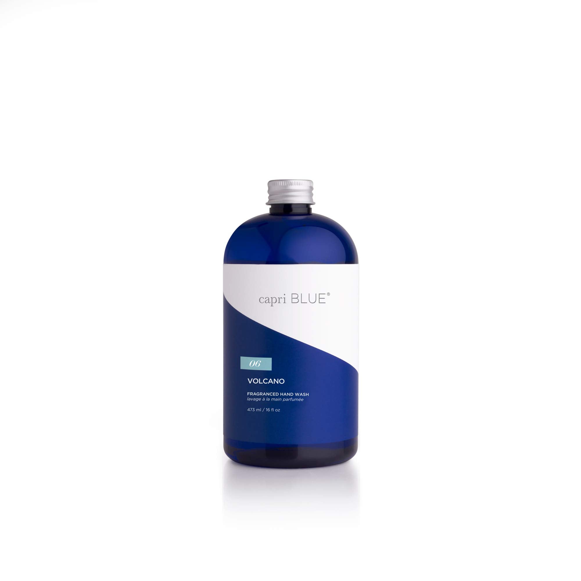 Capri Blue Volcano hand wash refill bottle with moisturizing formula for soft hands.