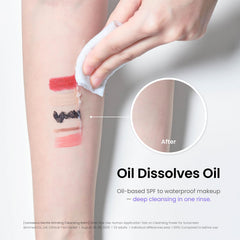 Caraseoul cleanses with a light oil rinse after emulsifying.
