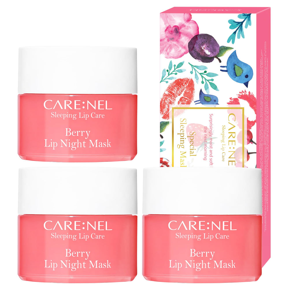 CARE:NEL mascarilla labial dormir frambuesa, hidratación nocturna suave