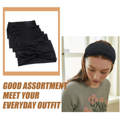 Carede six-pack black headbands shown as versatile daily wear for many looks.