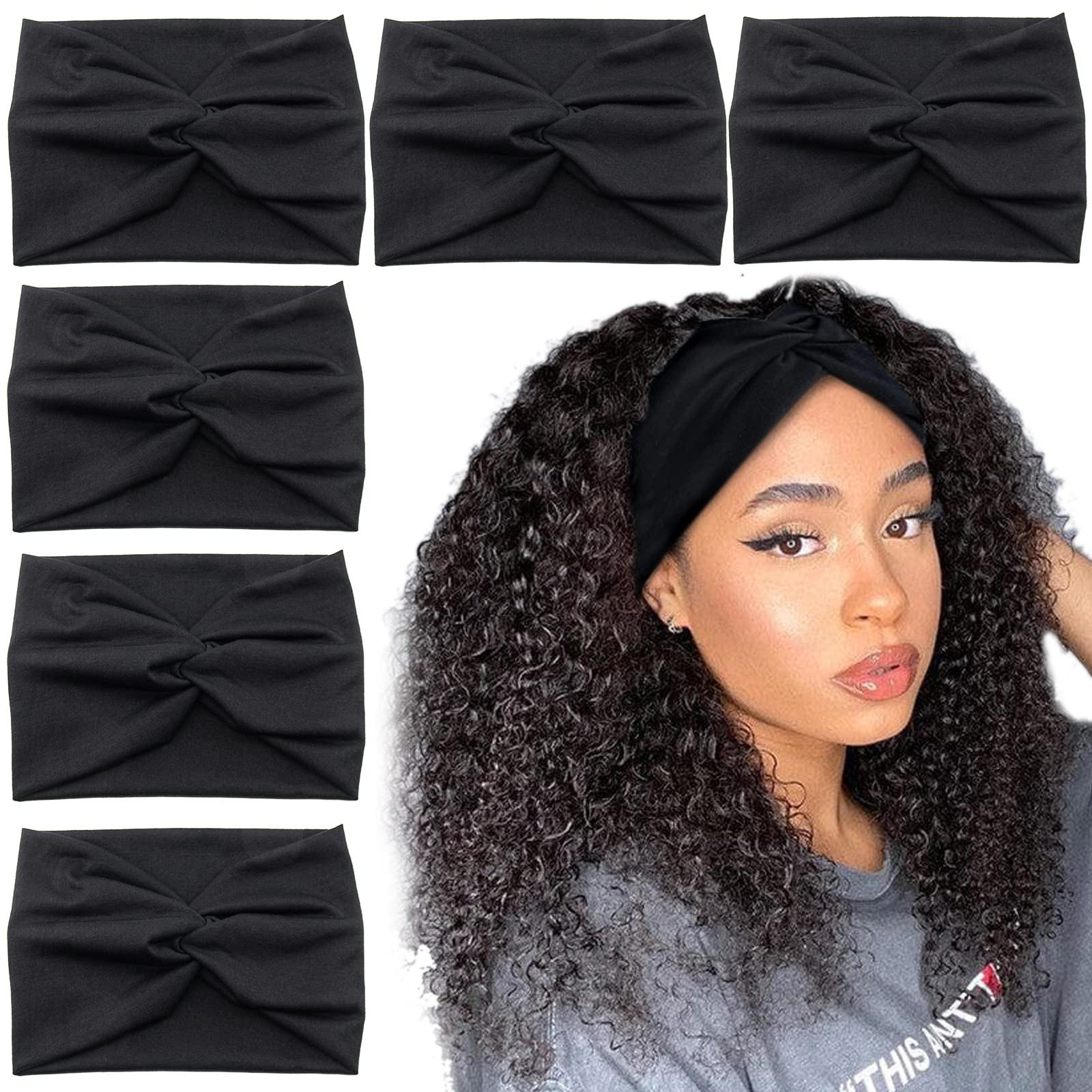 Carede wide headbands with front knot turban for secure daily wear during workouts.