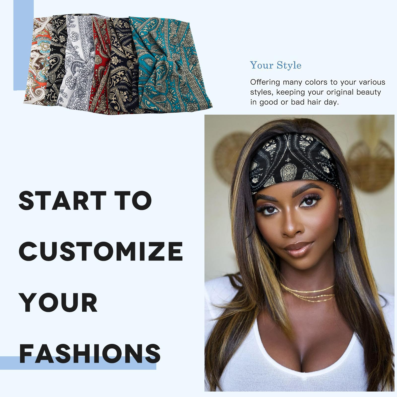 Carede wide headbands non-slip grip keeps hair back