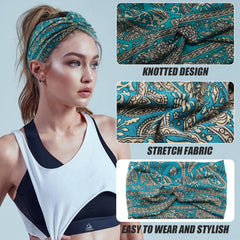 Carede wide headbands worn during yoga stay in place