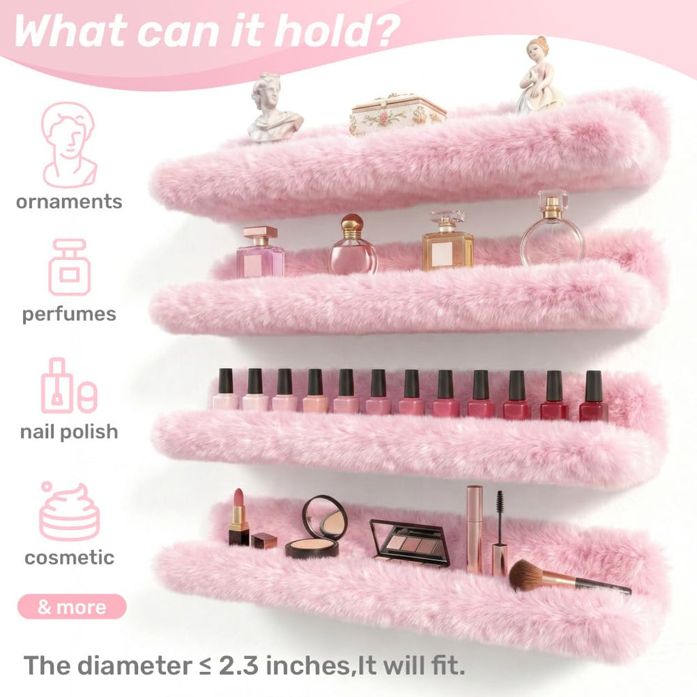Care&More YJ compact wall shelf fits vanity, desk, or bedroom decor