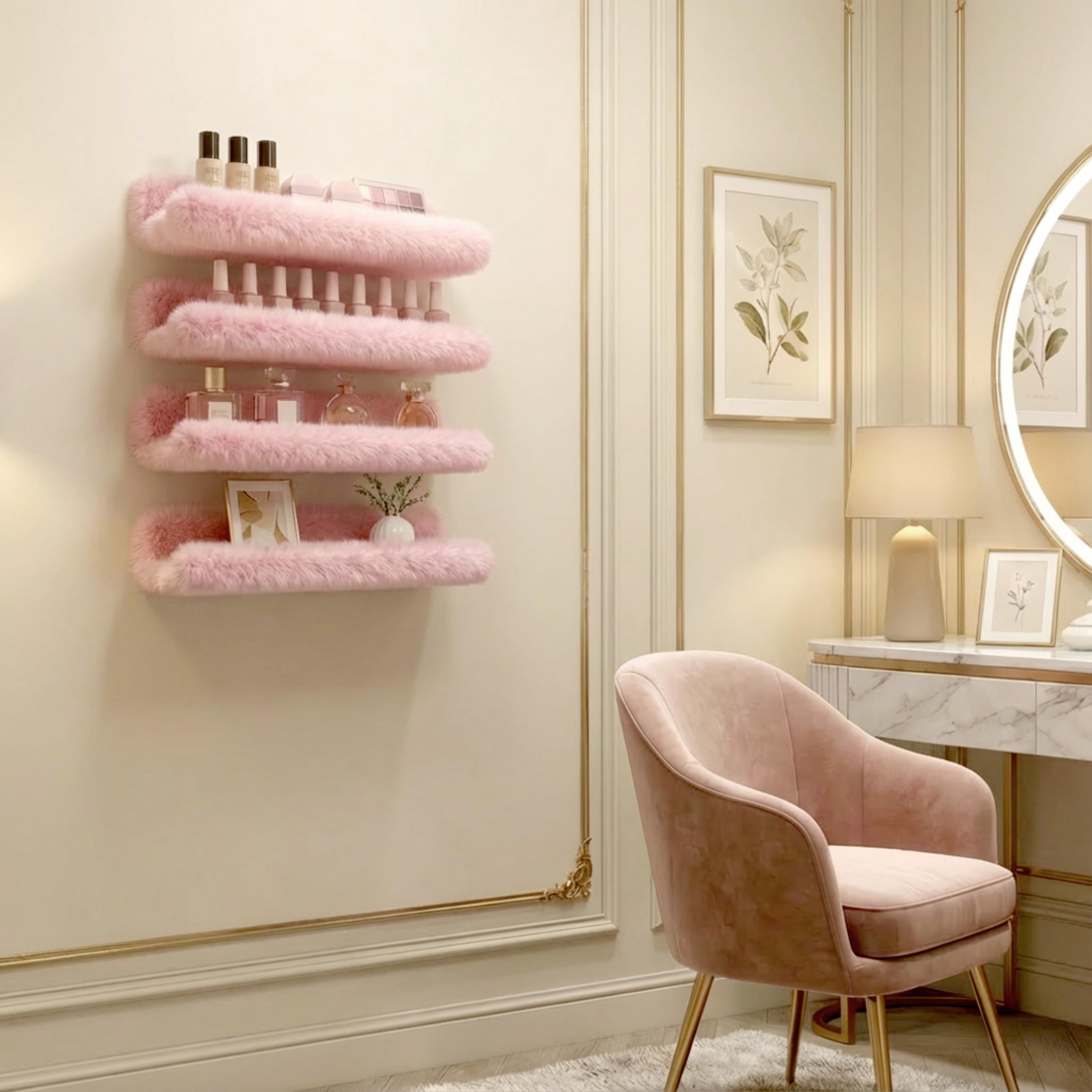 Care&More YJ 4-pack nail polish rack creates cohesive vanity storage