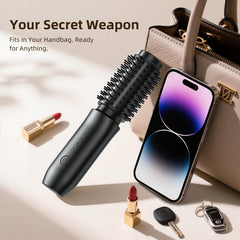 CARESKY compact travel heated round brush ready for USB-C charging