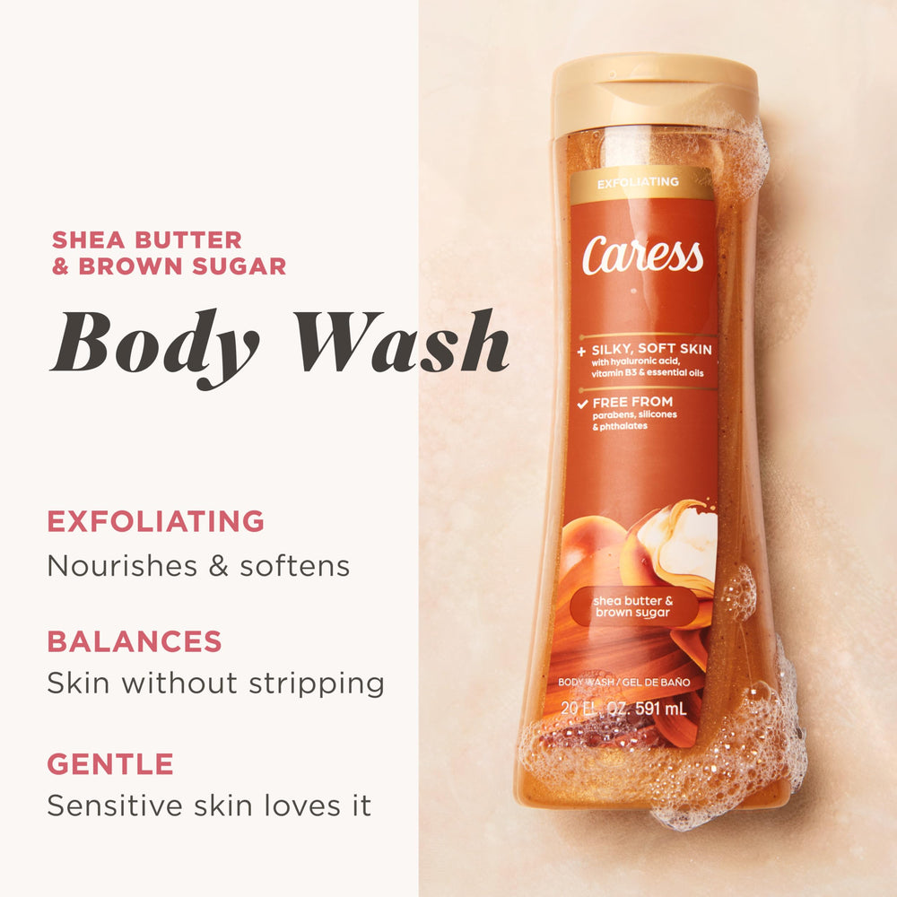 Caress Creamy Exfoliating Lather displaying smooth texture and exfoliation