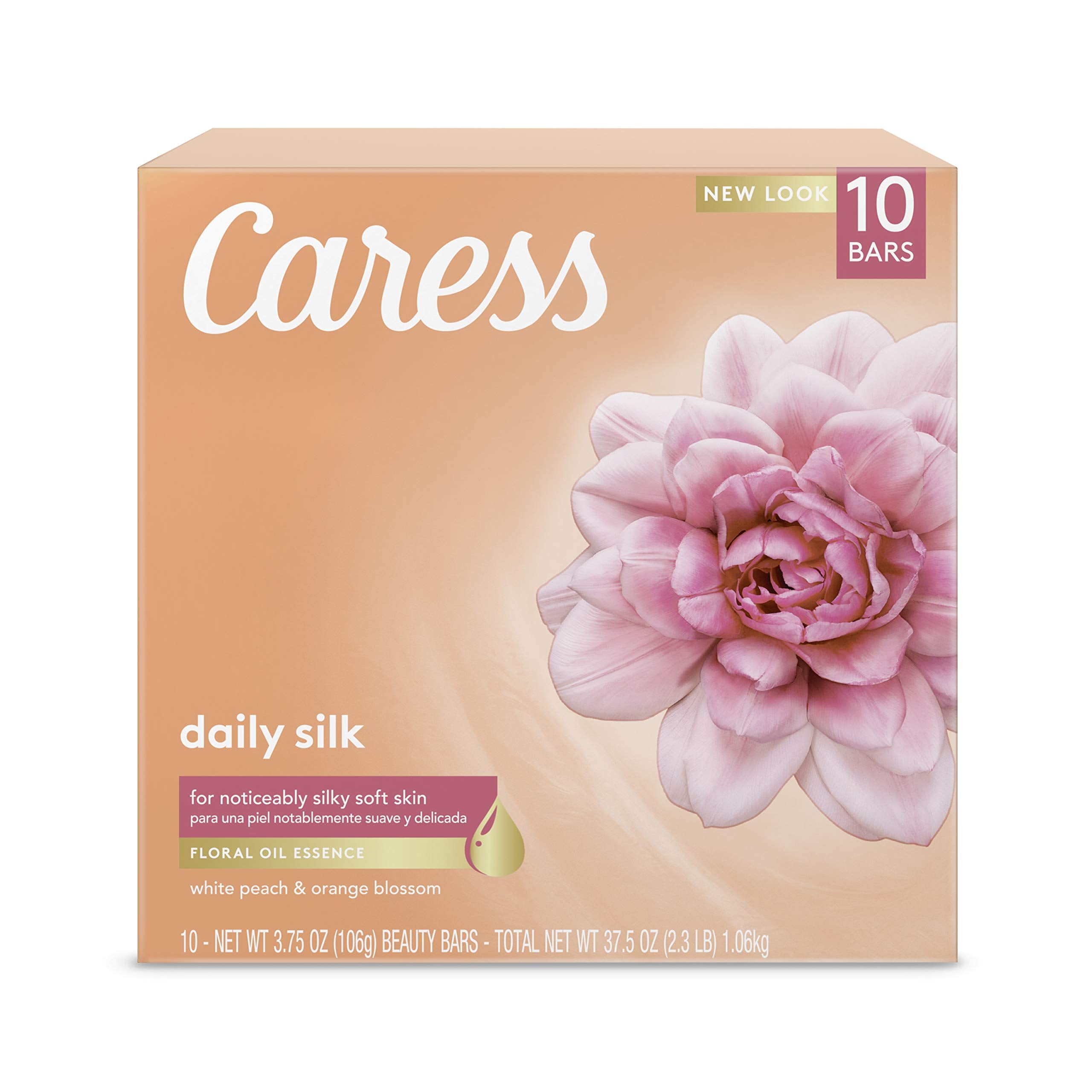 Caress Daily Silk barra de baño, textura suave y aroma delicado.