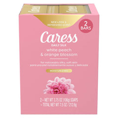 Caress Daily Silk beauty bar with white peach scent for silky skin