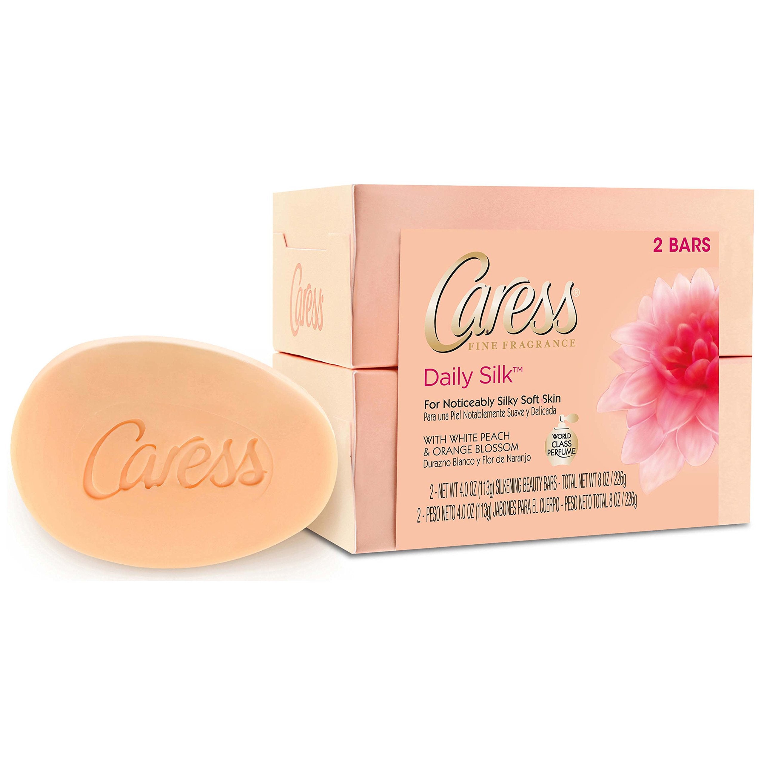 Caress Daily Silk close-up reveals peach and blossom fragrance notes