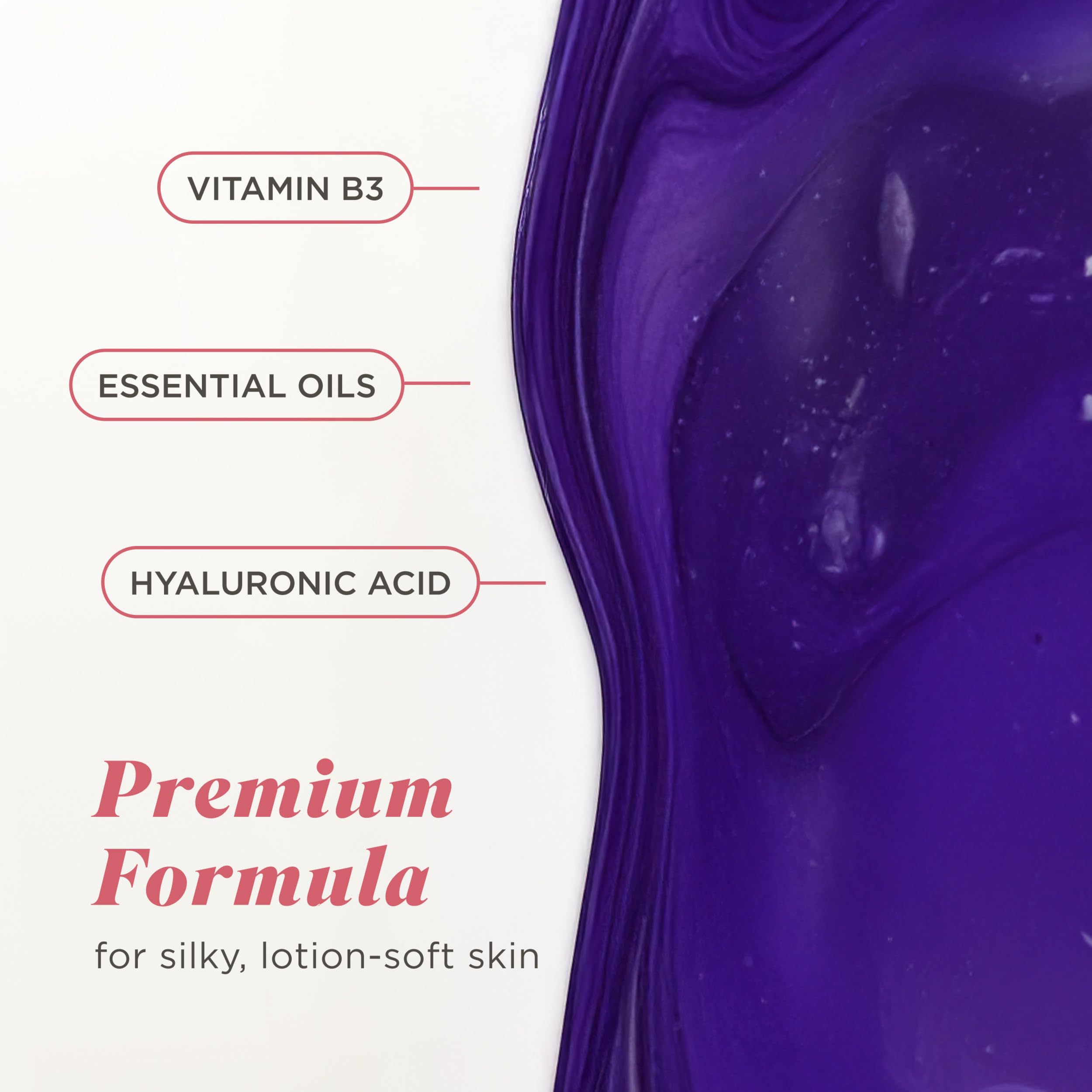 Caress pH-balanced, dermatologist-tested formula for sensitive skin.