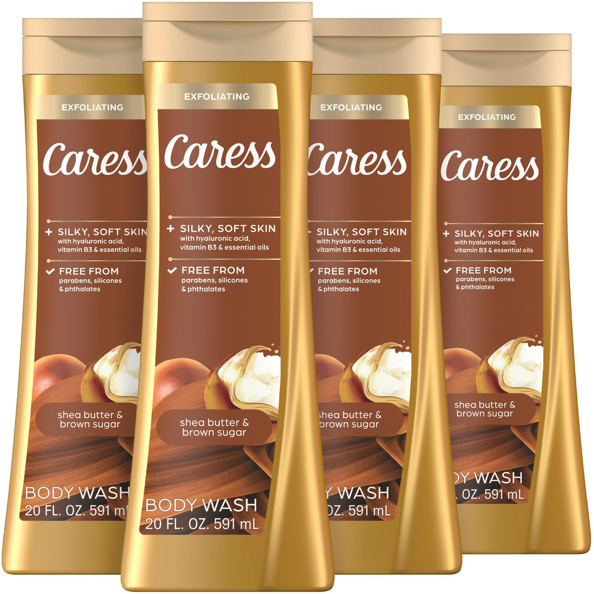 Caress Shea Butter Brown Sugar Lather visual showing rich hydration and ritual use