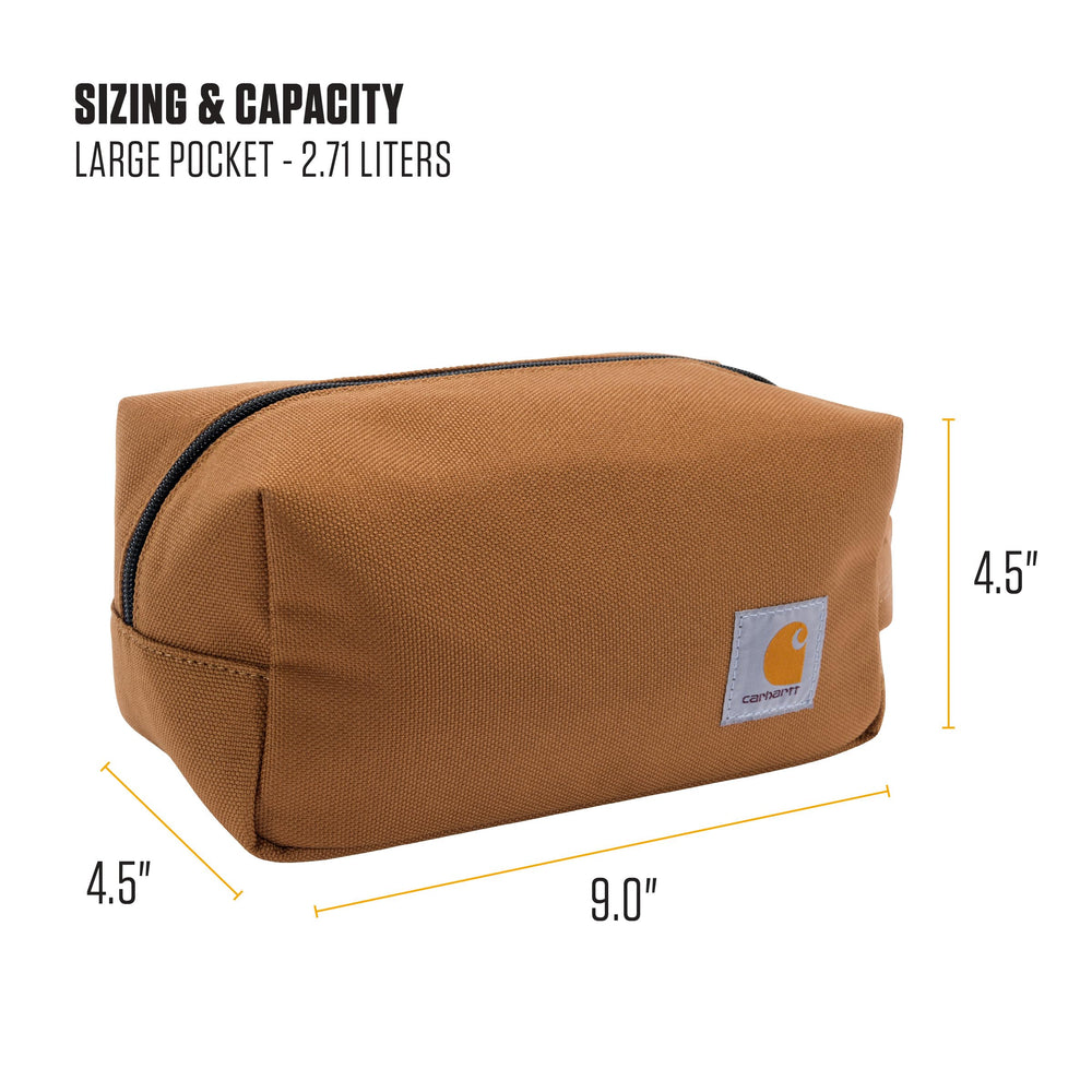Carhartt Travel Kit main compartment interior with water-resistant lining for spills.