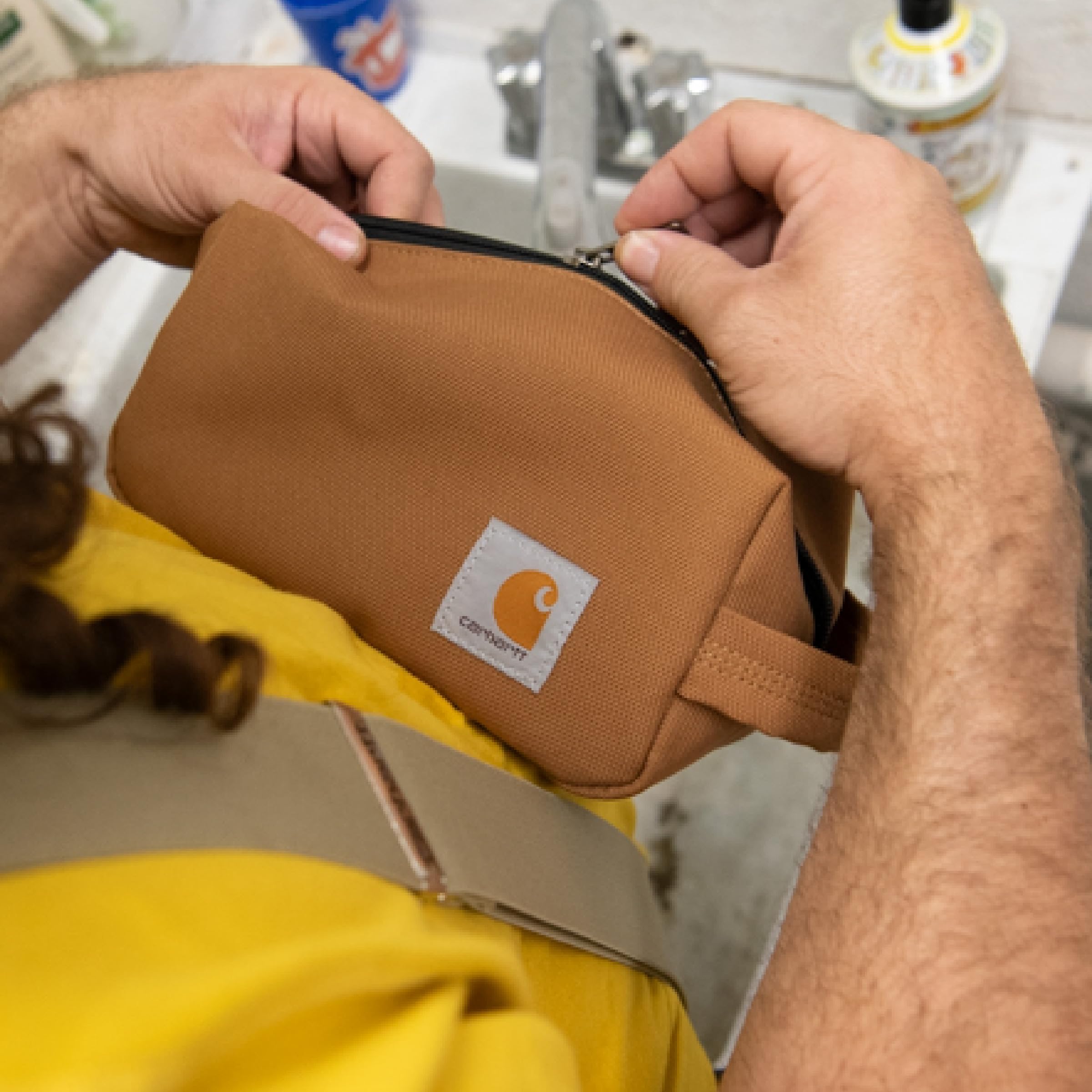 Carhartt Travel Kit on the road ready setup for organized travel.