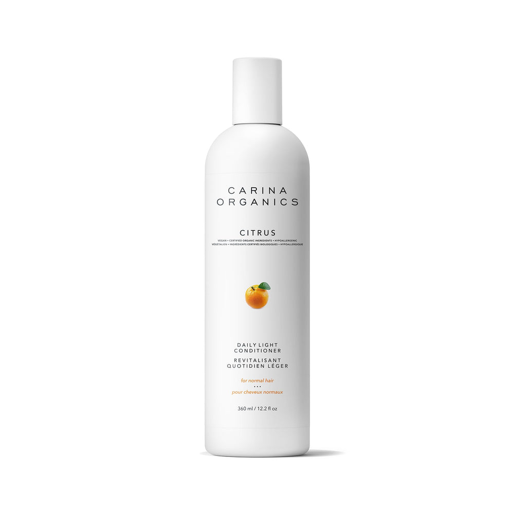 Carina Organics Acondicionador diario cítrico para cabello suave y brillante.