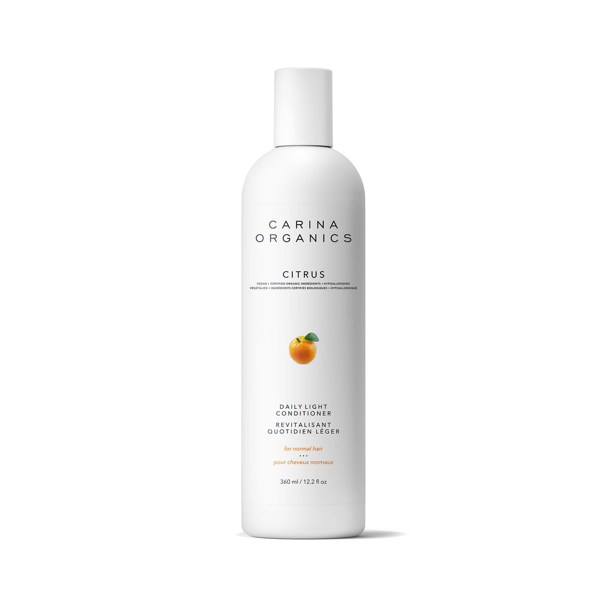 Carina Organics Acondicionador diario cítrico para cabello suave y brillante.