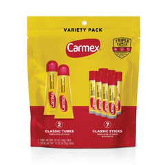 Bálsamo Carmex Classic en tubo, aplicación suave para labios secos.