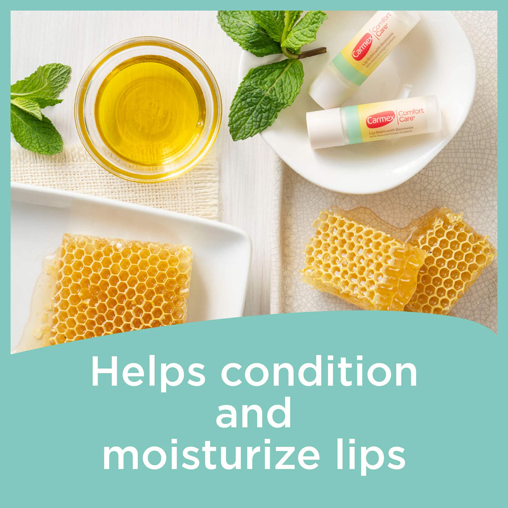 Textura suave de Carmex Comfort Care con cera de abejas.