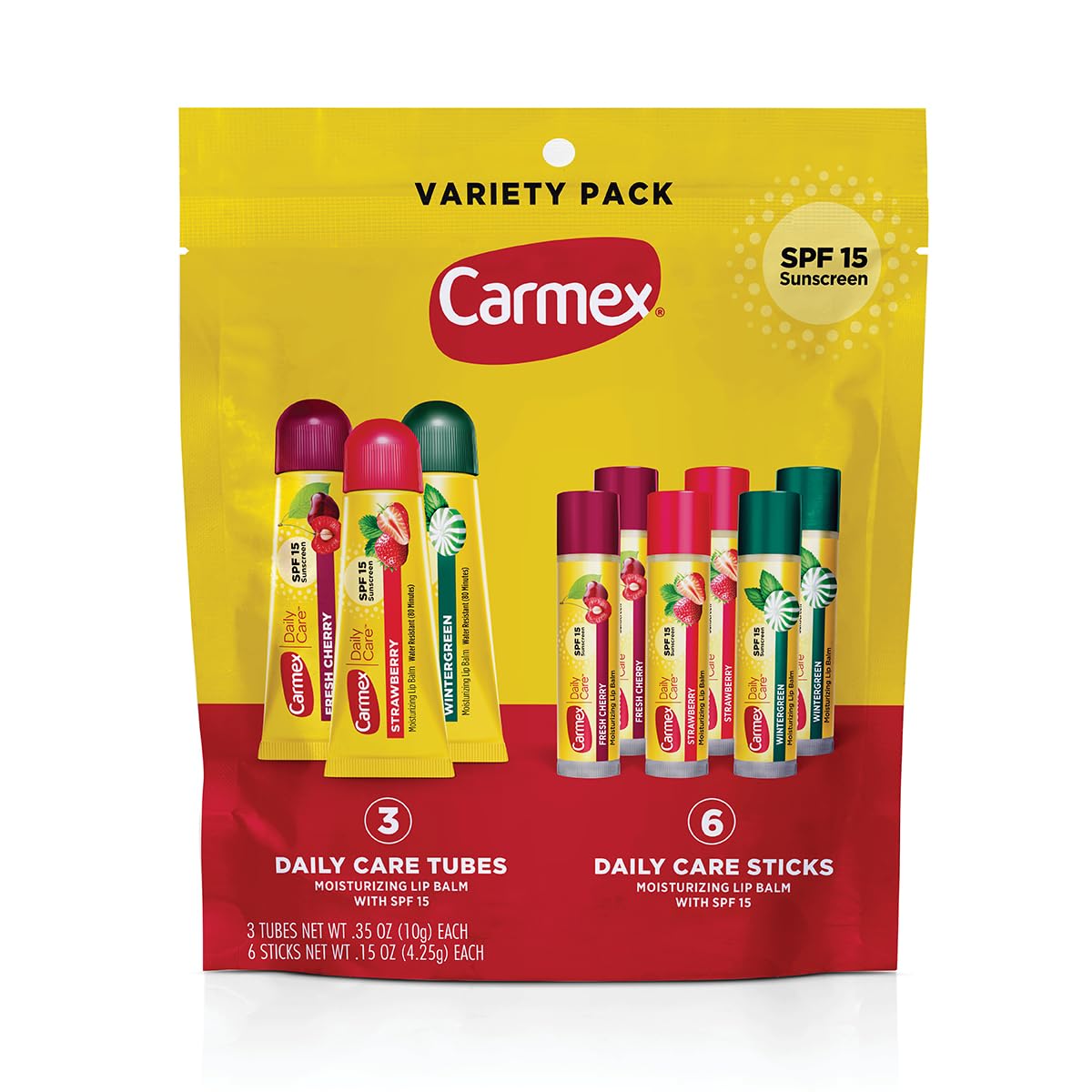 Carmex Cuidado Diario en tubo: hidratación diaria con protección solar para labios.