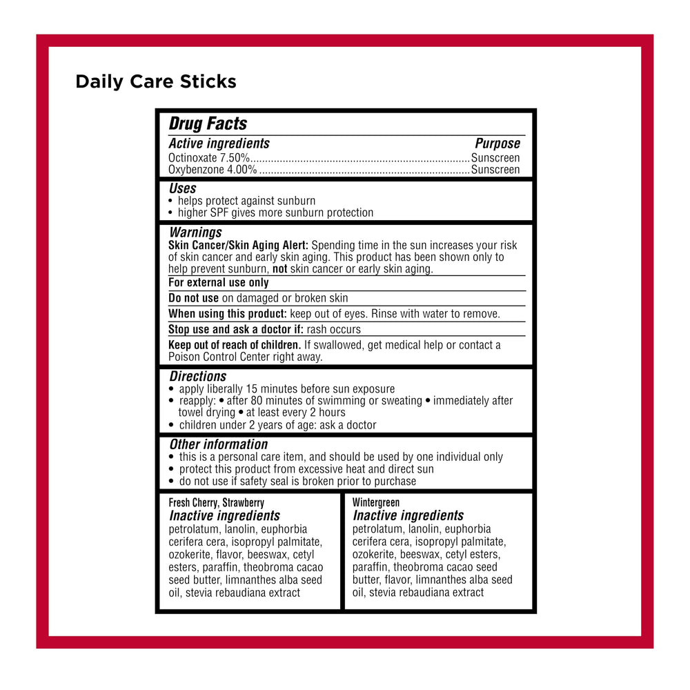 Carmex Resistente al agua en stick: ideal para actividades.