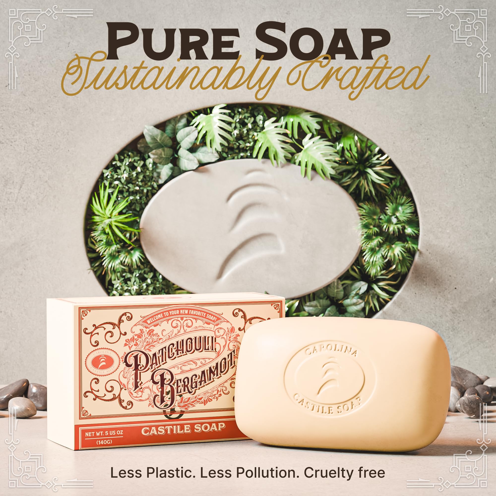 Carolina Castile Soap, fórmula suave para piel sensible y uso diario.