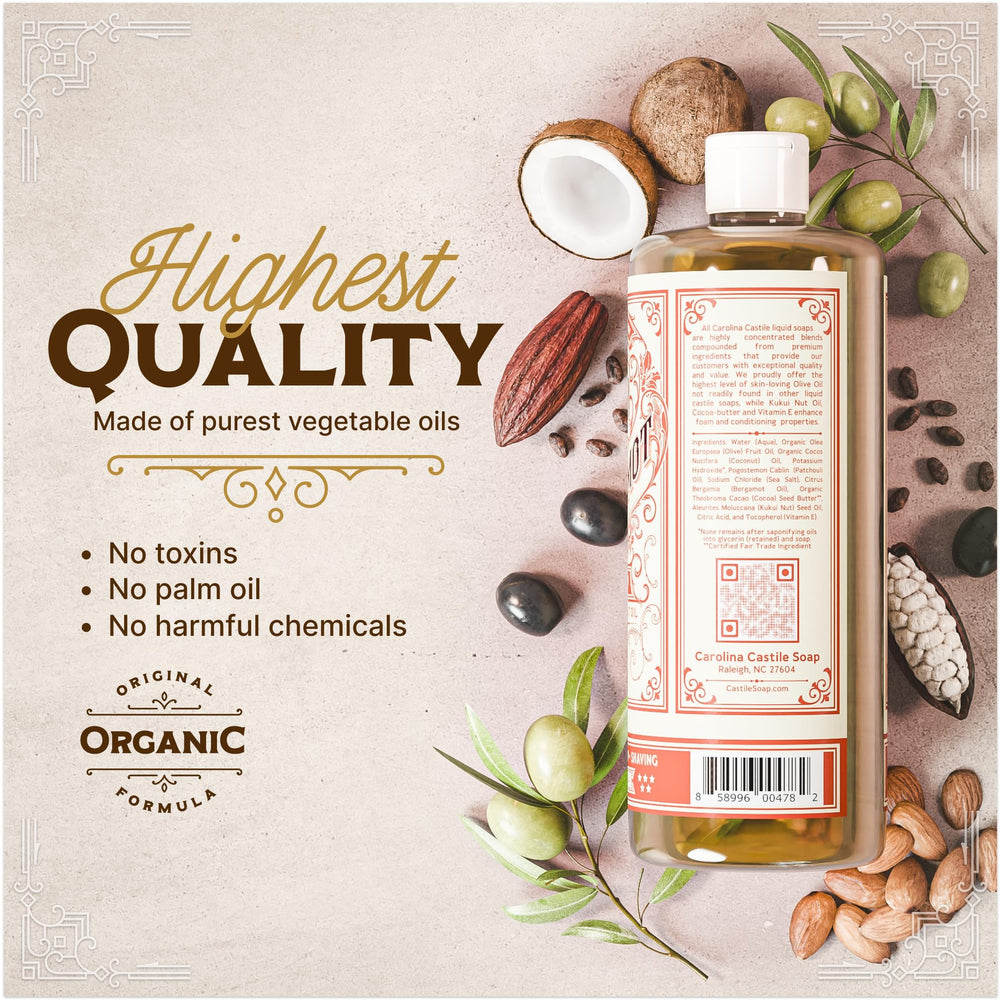 Carolina Castile Soap cocoa butter and kukui oil create creamy lather