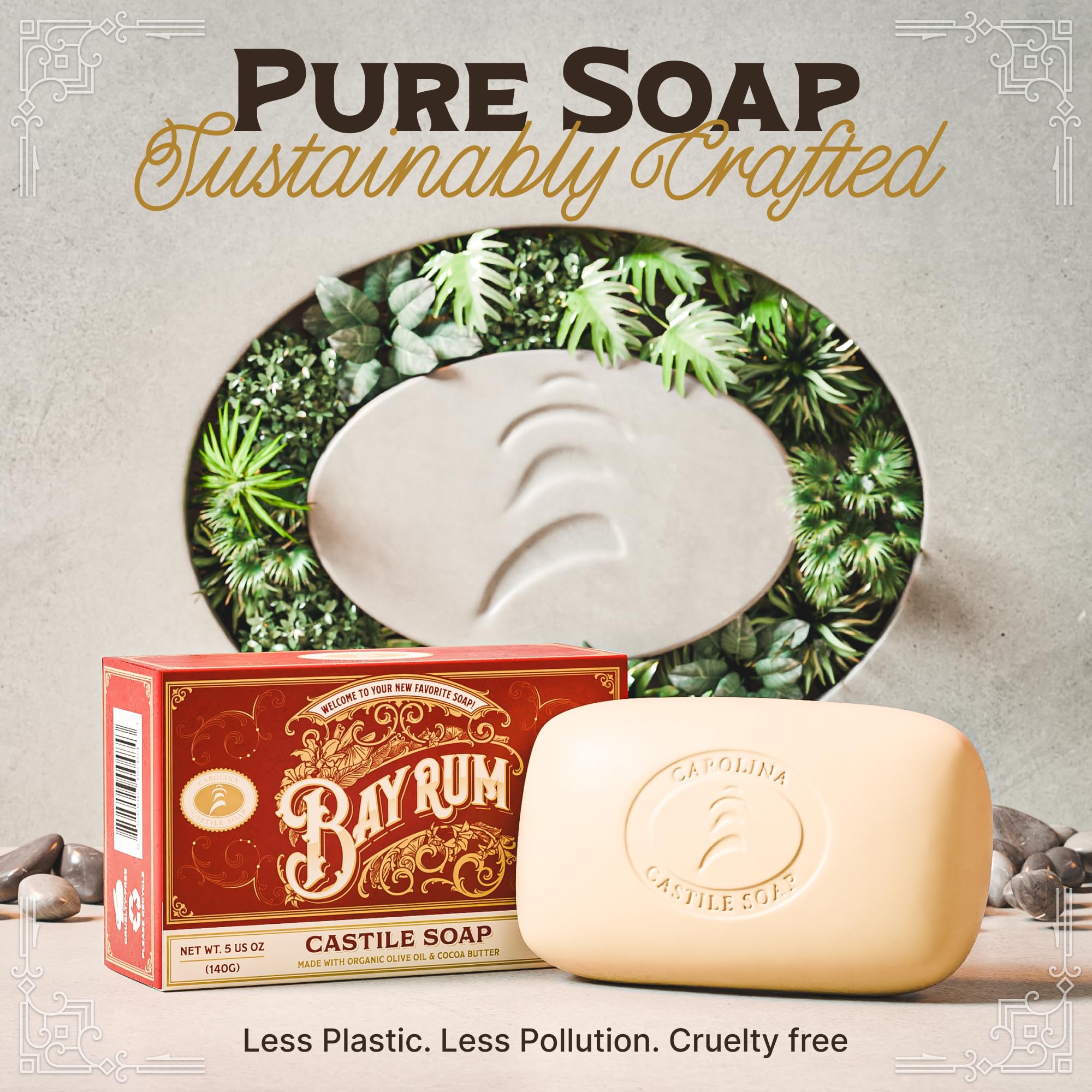 Carolina Castile Soap Larga Duración, barra que rinde varias semanas