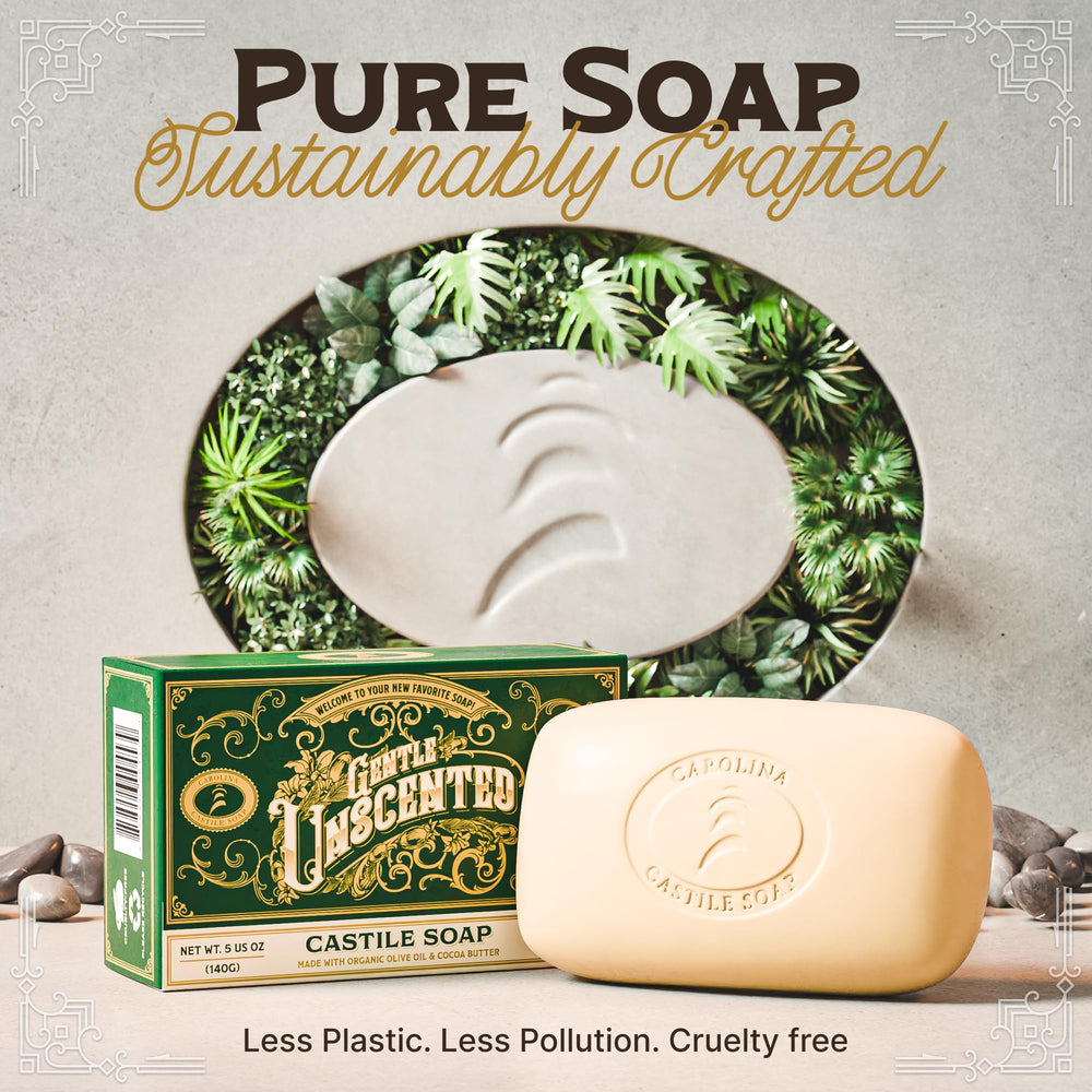 Carolina Castile Soap gentle unscented cleansing suitable for sensitive skin