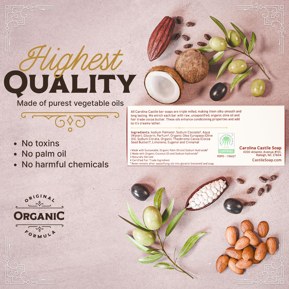 Carolina Castile Soap Manteca de Cacao, nutre la piel sin resecar