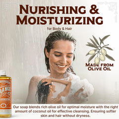 Carolina Castile Soap orange-scent lather, gentle cleansing for skin and hair