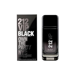 Carolina Herrera 212 VIP Black spray mist highlighting spicy-vanilla notes for night outs
