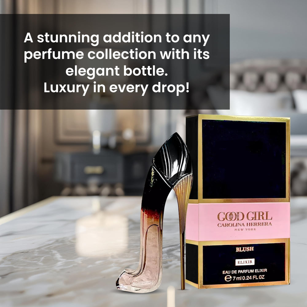 Designer heels-inspired packaging hints at a chic, luxury scent.