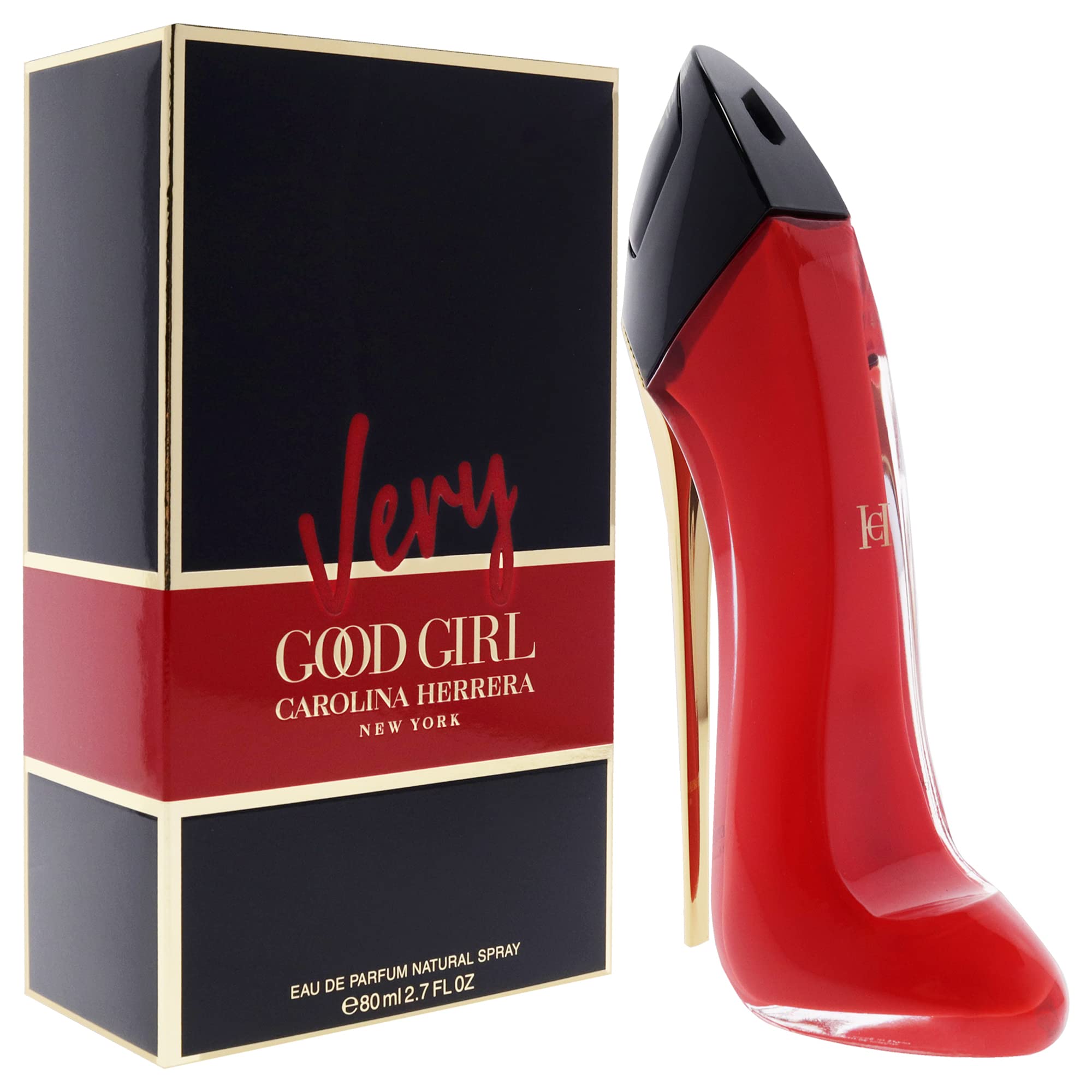 Carolina Herrera Very Good Girl EDP cap detail, conveys premium packaging and luxe style.