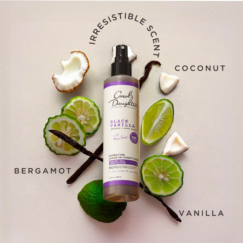 Carol's Daughter Black Vanilla acondicionador sin enjuague cabello sano.