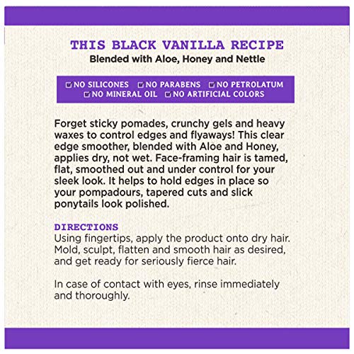 Edge Control applied to dry hair for frizz-free edges and subtle shine