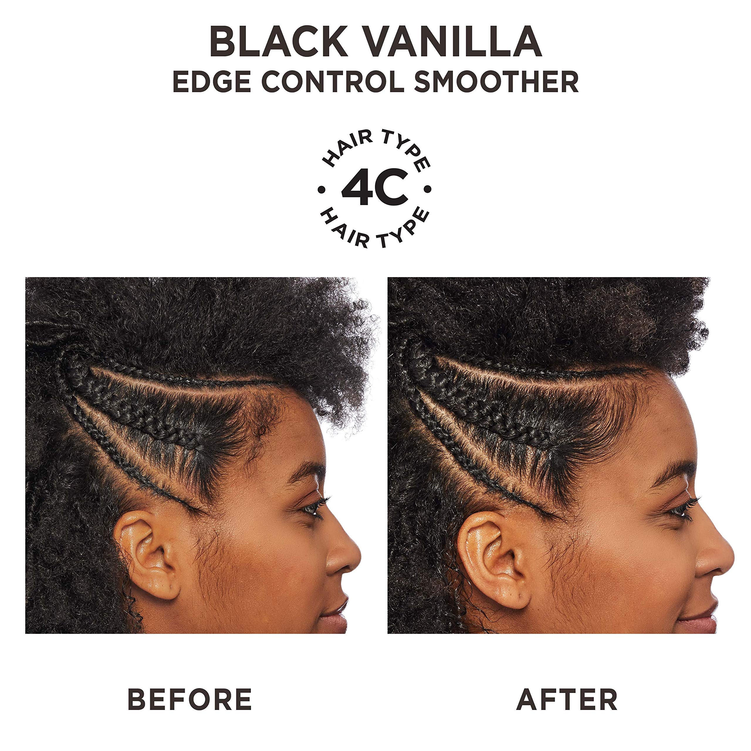 Edge smoothing on a ponytail using Carol's Daughter for a polished look
