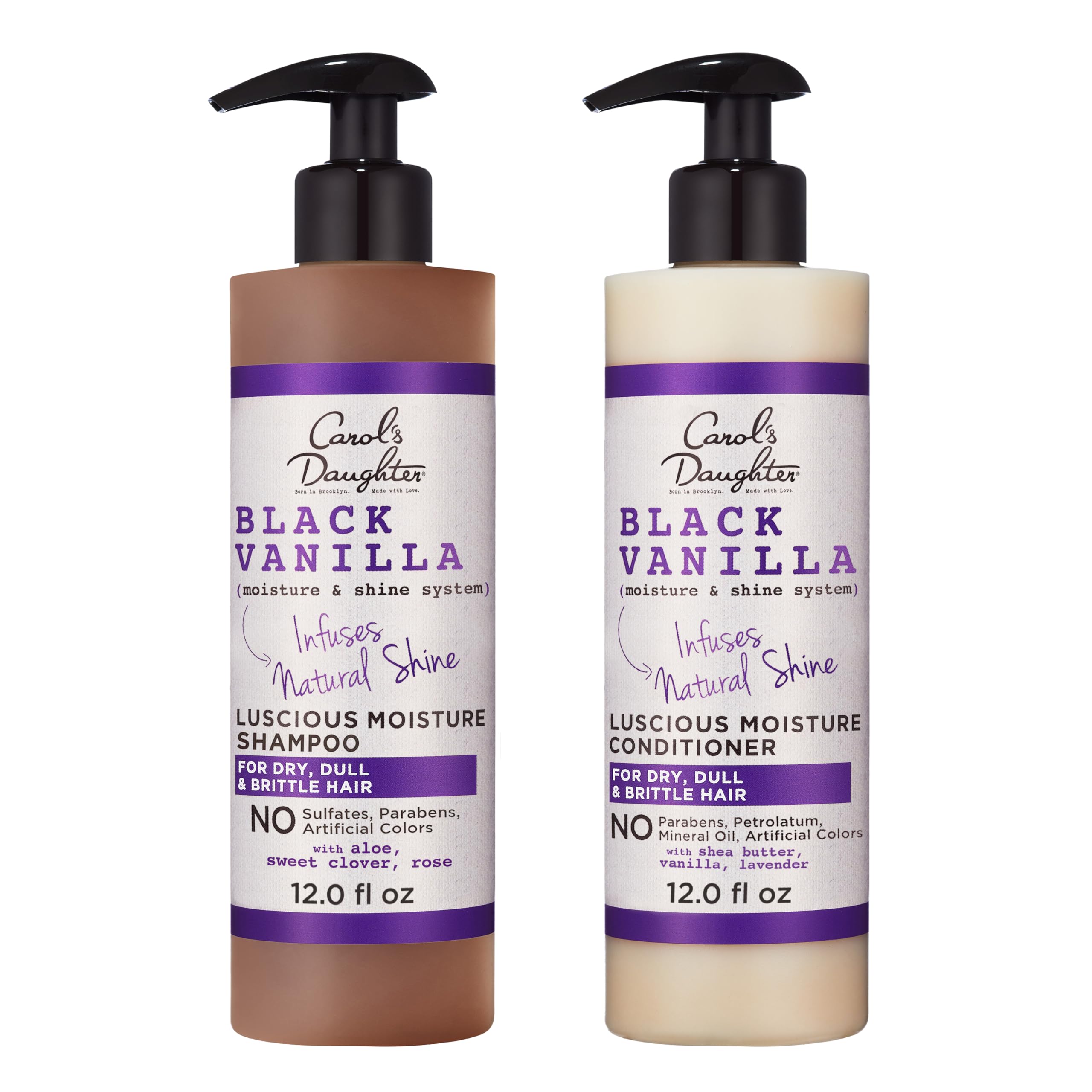 Carol's Daughter Black Vanilla Shampoo bottle offers sulfate-free hydration for dry curls.