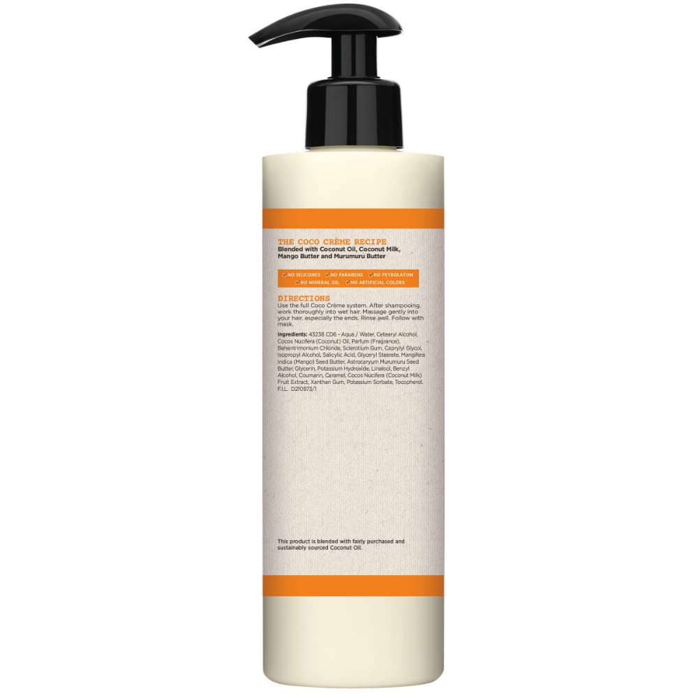 Textura cremosa del acondicionador Coco Creme lista para aplicar.