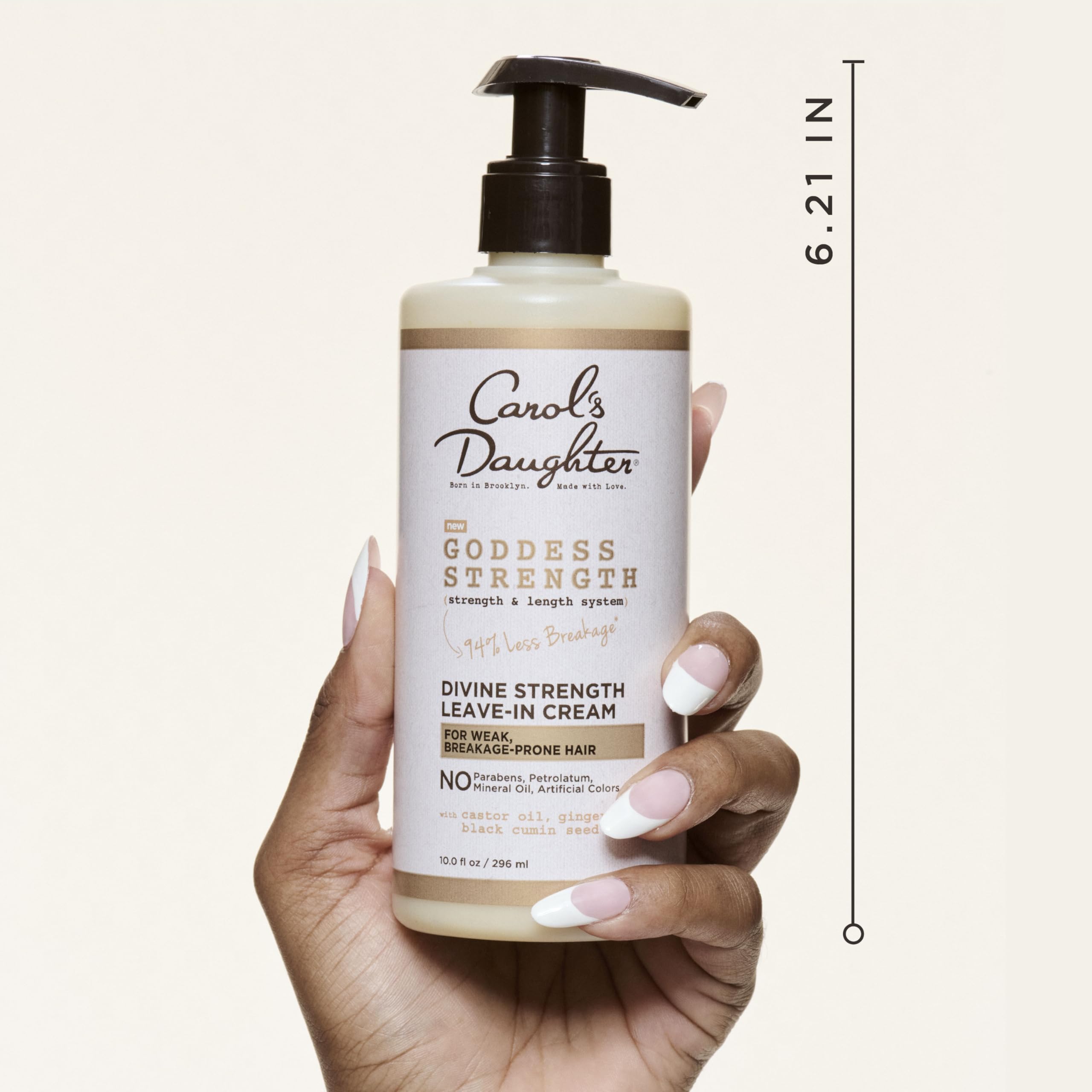 Botella con bomba de Goddess Strength para aplicar el leave-in uniformemente