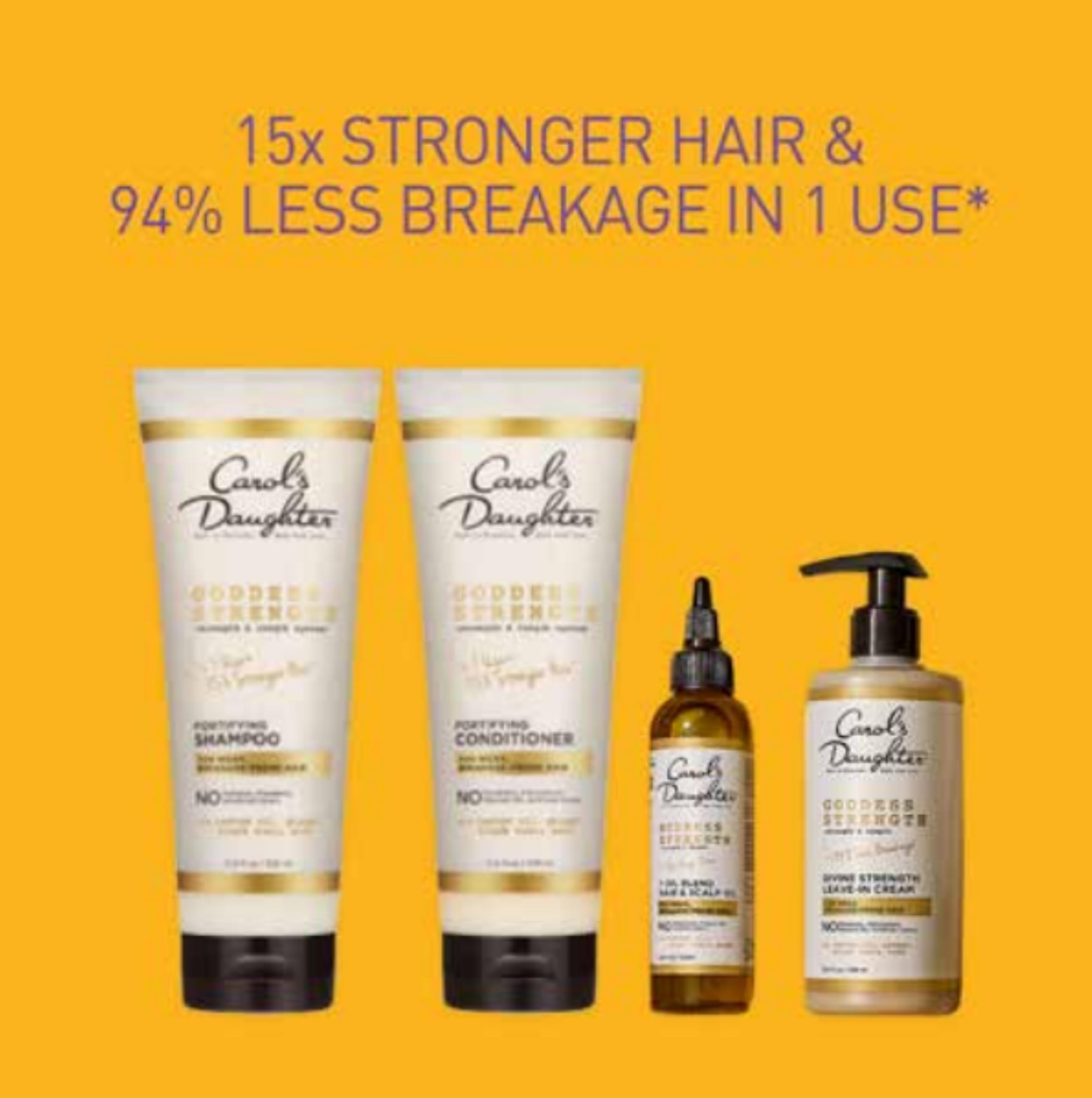 Carol's Daughter Goddess Strong Bundle scalp oil dropper showing targeted nourishment.