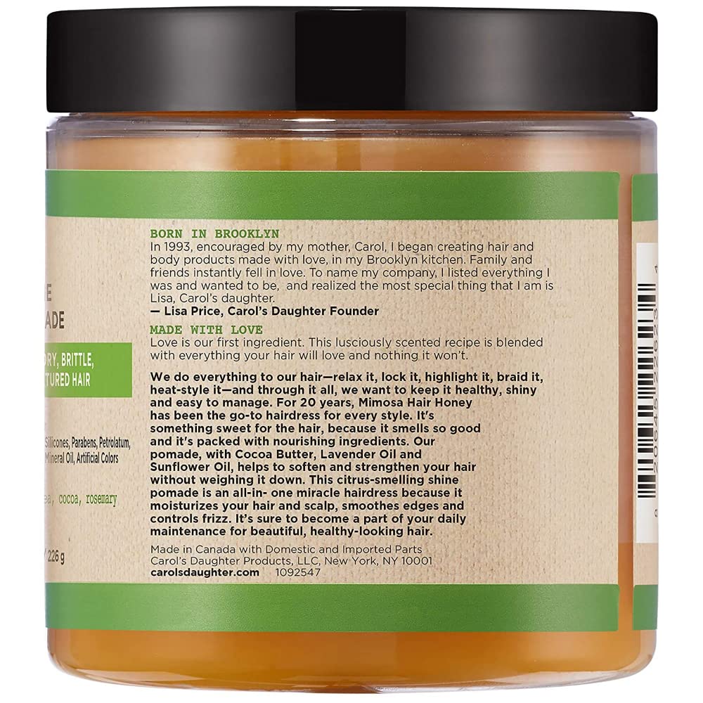 Cabello rizado luce definición y brillo con Carol's Daughter Mimosa Hair Honey Shine Pomade