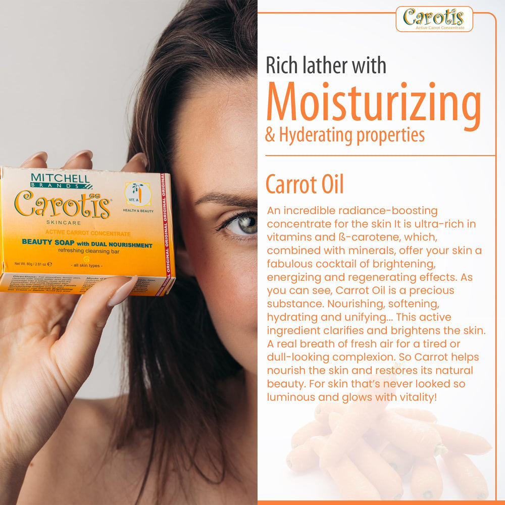 CAROTÏS Jabón vitamina A: suaviza la textura de la piel.
