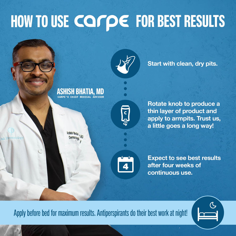 Carpe all-day dry freshness on underarm skin during workouts.