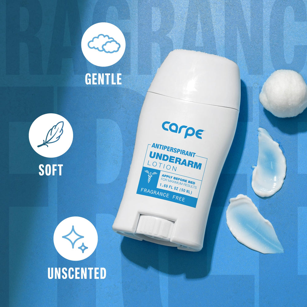 Carpe creamy formula closeup suggests a smooth, quick-drying protection.