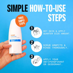 Carpe exfoliante axilas, aplicación cremosa que cuida piel sensible.