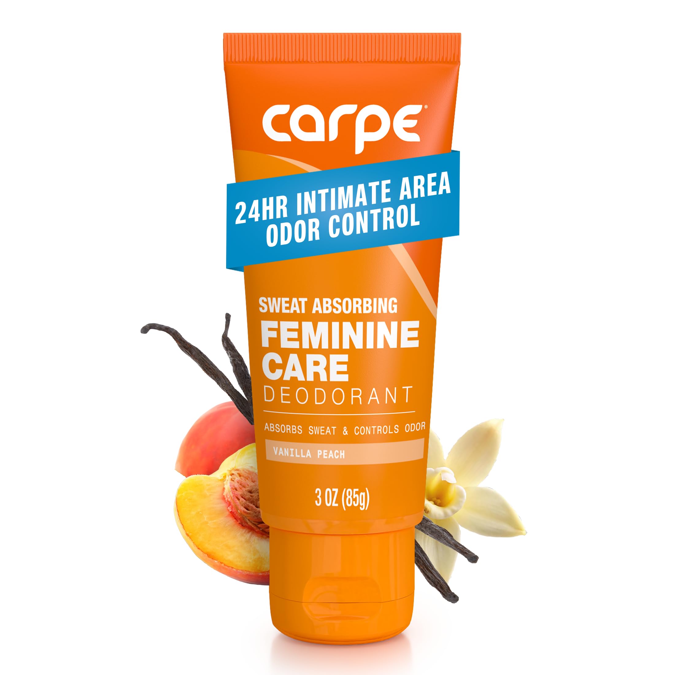 Carpe Feminine Care intimate deodorant bottle - compact daily use for sensitive areas.