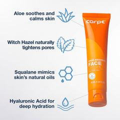 Carpe loción facial aplicación manual: usa mañana para rostro limpio y seco.