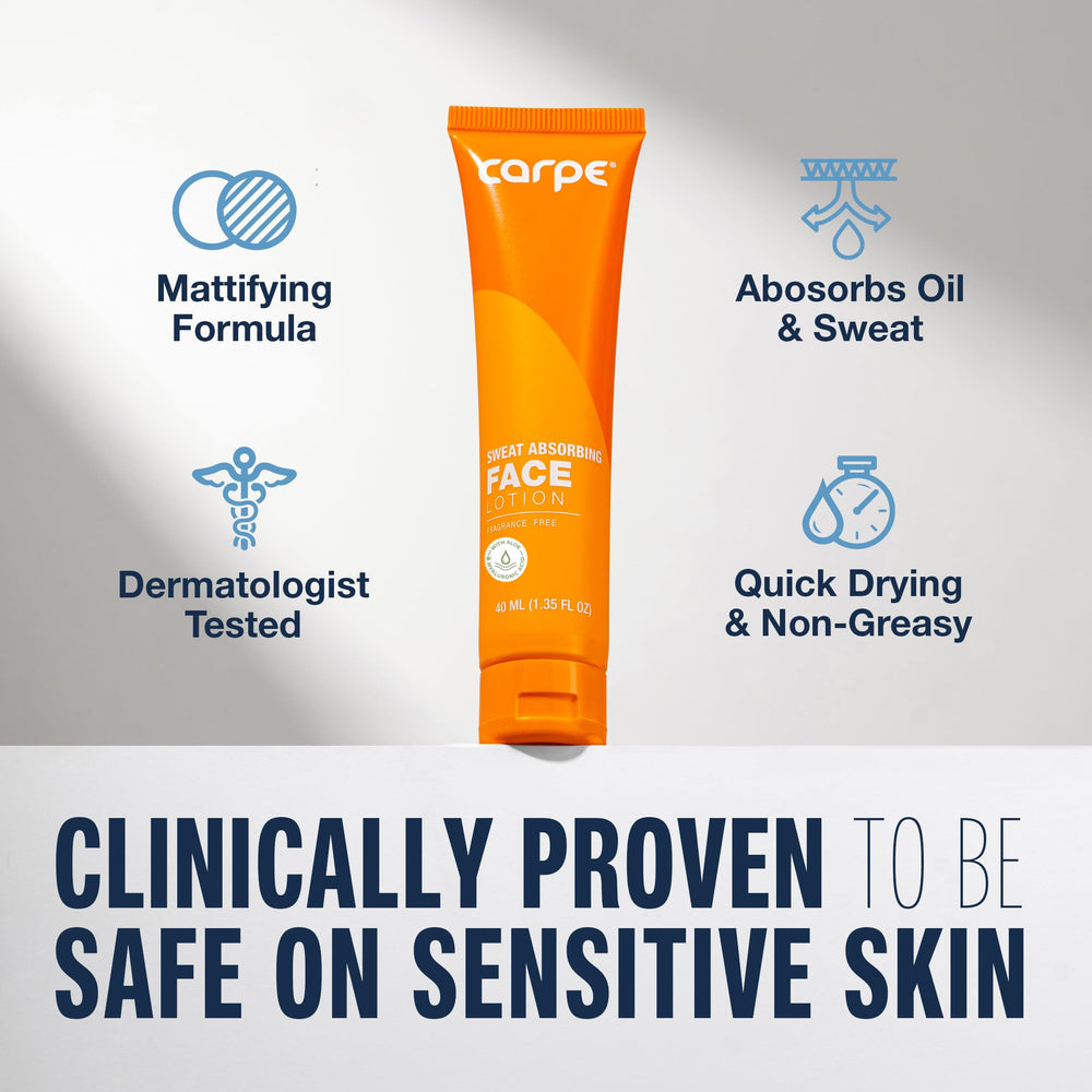 Carpe loción facial acabado mate: textura sedosa para piel con sudor.