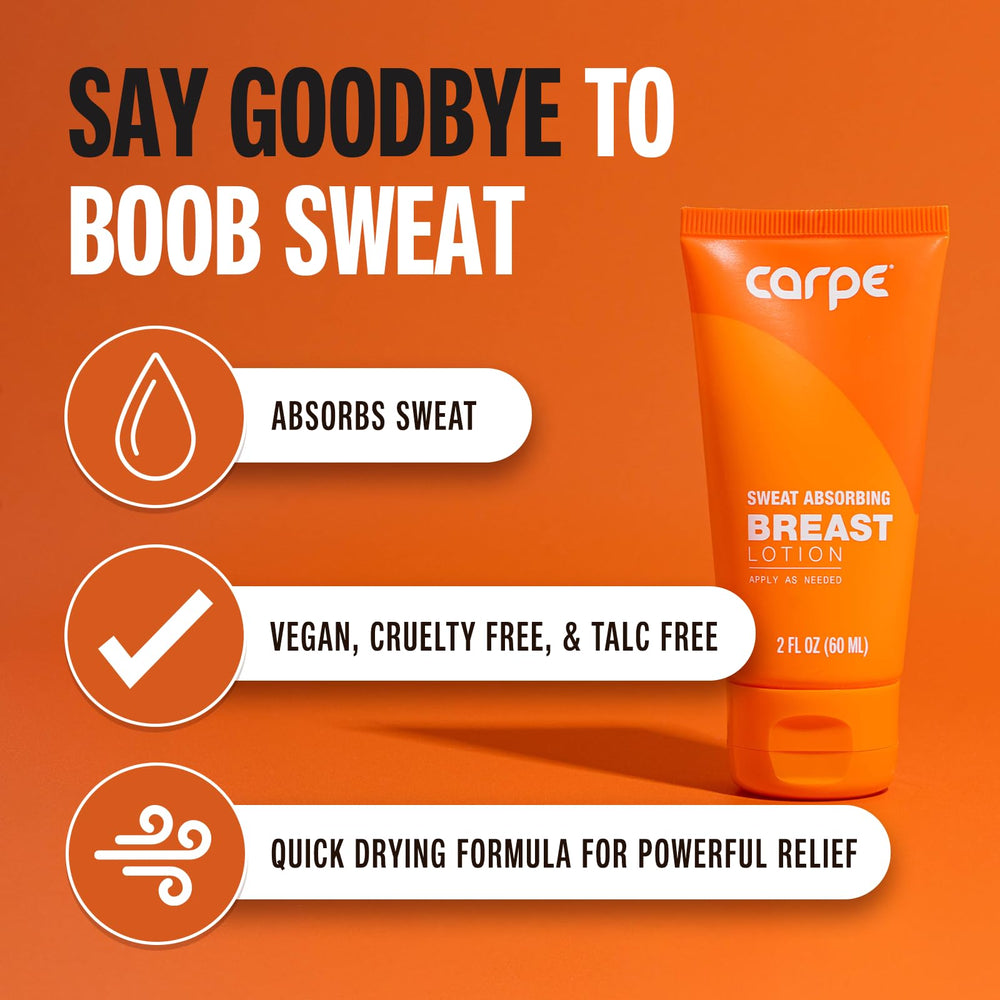 Carpe Sweat Absorbing Breast after-use finish reduces chafing and odor.